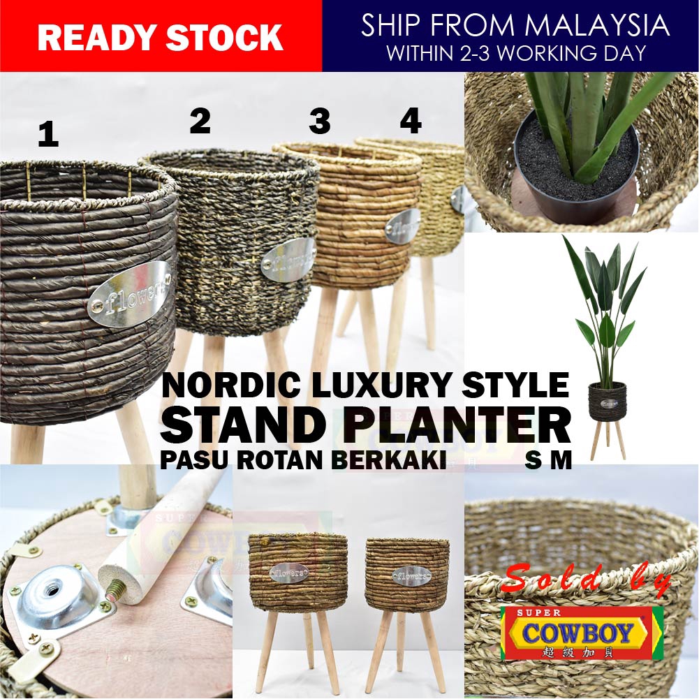 Nordic Luxury Style Wooden Flower Pot  Flower Stand  Indoor 