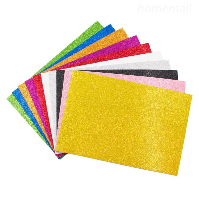 A4 Sponge Paper Glitter Flash Gold EVA Foam DIY Paper Sheets 10Pcs/lot