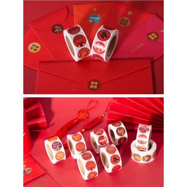 #500pcs Happy New Year Ang Pow Stickers #Ready Stock | Shopee Malaysia