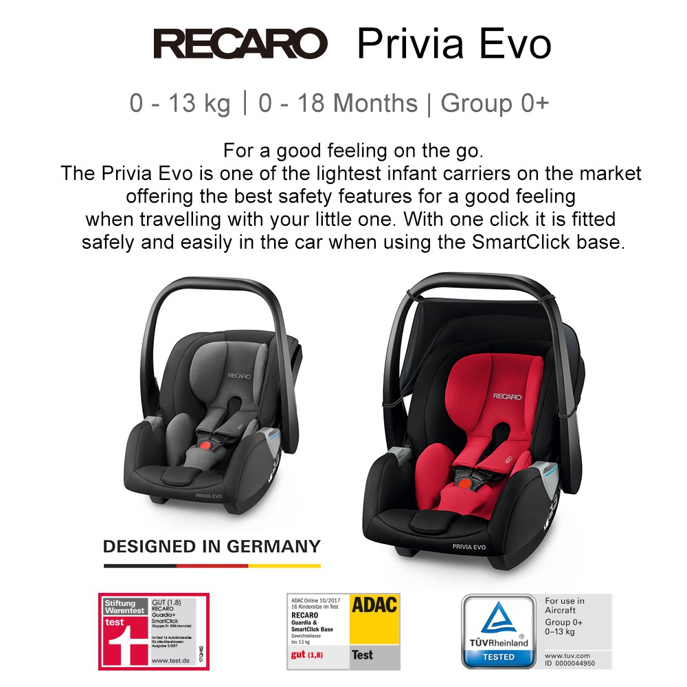 recaro privia evo & smart click base