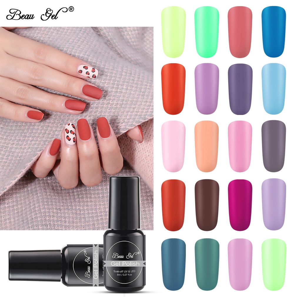 Beau Gel One Step Matt Gel Polish Nagellack Lacquer Varnish Uv Led Soak Off 8ml Shopee Malaysia