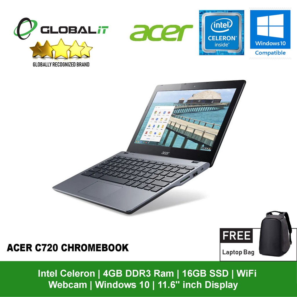 บัญชี c710 chromebook 11.6 นิ้วหน้าจอและบัญชีสำหรับกล้องอินเทล cell10 หน้าต่าง