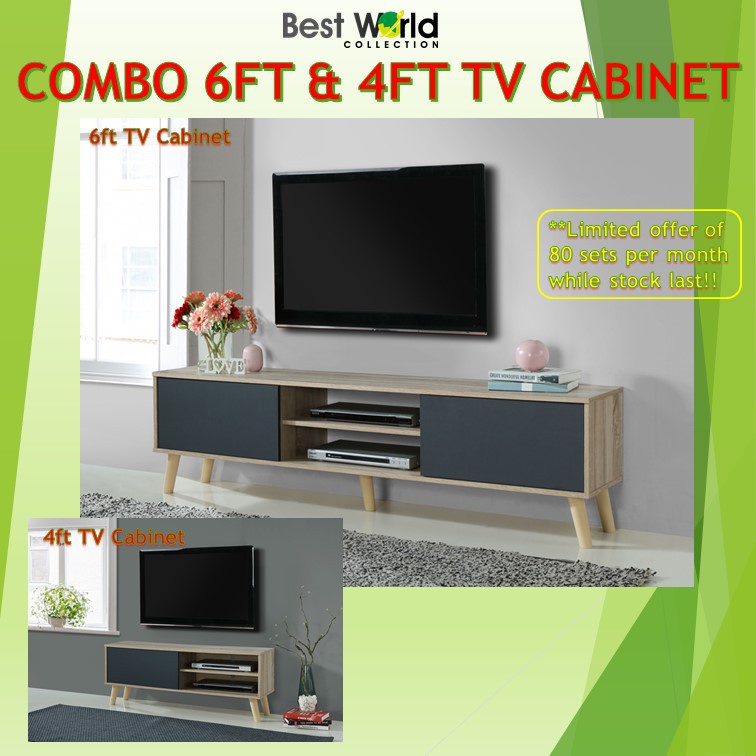 Combo Best Tiigo 6ft Tv Cabinet Tiigo 4ft Tv Cabinet Shopee