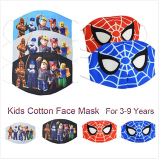 Ready Stock Spiderman Roblox Face Mask Design Kids Cotton Masks Anti Dust Face Mask For 3 9 Years Shopee Malaysia - roblox kids mask