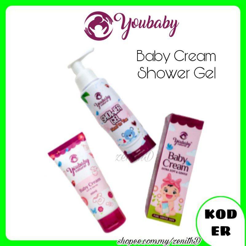 YOUBABY Cream 60ml / Shower Gel 120ml / Baby Serum 30ml [ER] Shopee