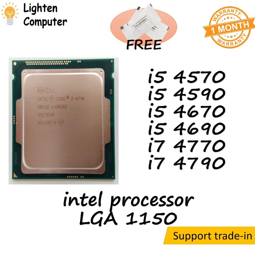 【Support Trade-in】 Intel Processor ( CPU ) | i3 4130 4150 | i5 4460 4570/S 4670/K 4690 | i7 4770 4790 | LGA 1150 - Used