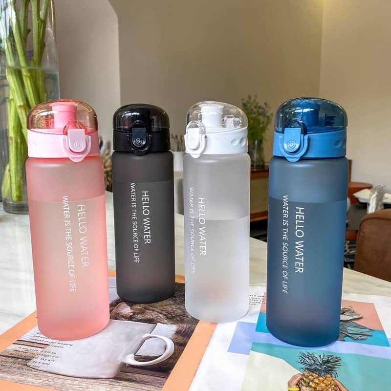 Girl Boy 780ml Clear Matte Plastic Drinking Water Bottle Auto Press One ...