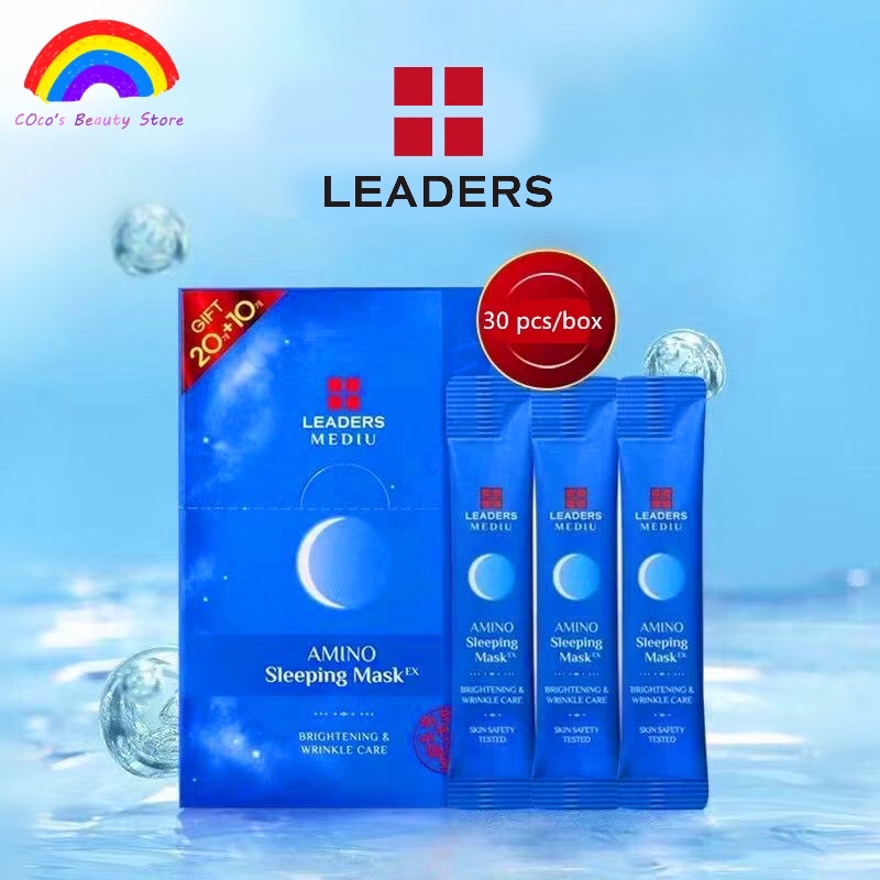 LEADERS MEDIU AMINO Sleeping Mask Ex [30pcs/box] 韩国睡眠面膜Brightening
