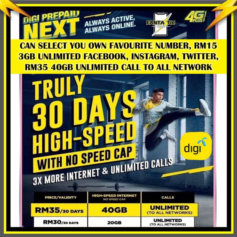 Digi Unlimited Internet 3mbps And Unlimited Call To All Network Shopee Malaysia