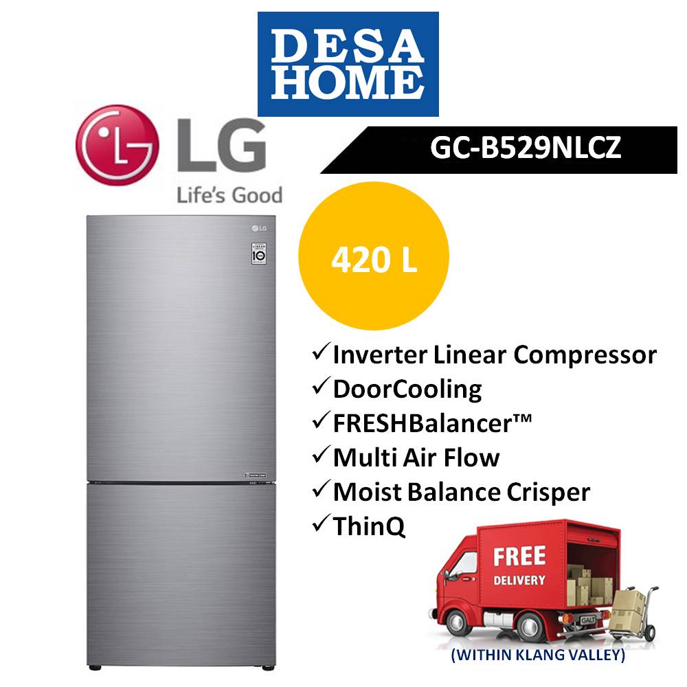 [FREE DELIVERY WITHIN KL] LG GCB529NLCZ 420L BOTTOM FREEZER WITH