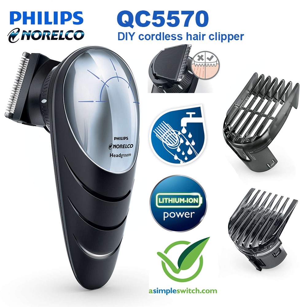 philips diy hair clipper with rotating head qc5570