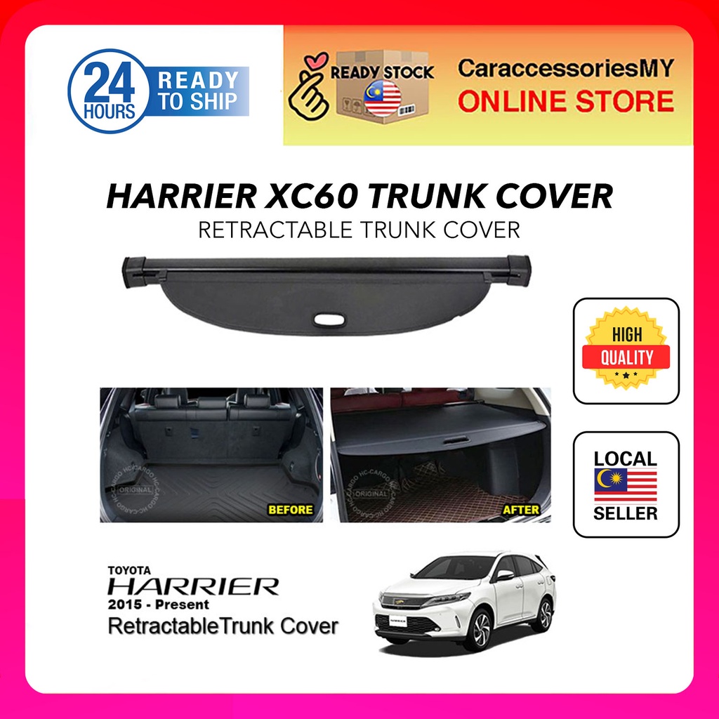 Toyota Harrier XU60 Boot Cover Retractable Truck Cover Rear Back Cargo Tonneau cover Shade 2013 - 2020 Plug&Play Leather
