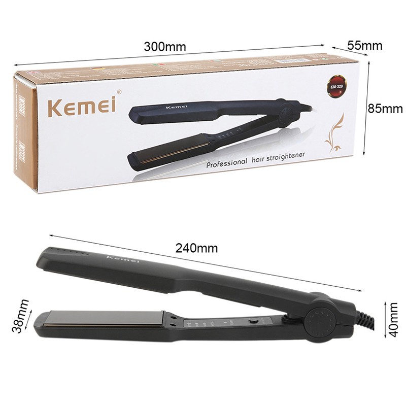 FREE GIFT Kemei Km-329 Iron Ceramic Hair Straighterner Korean Ceramic Hair Straightener Fast 