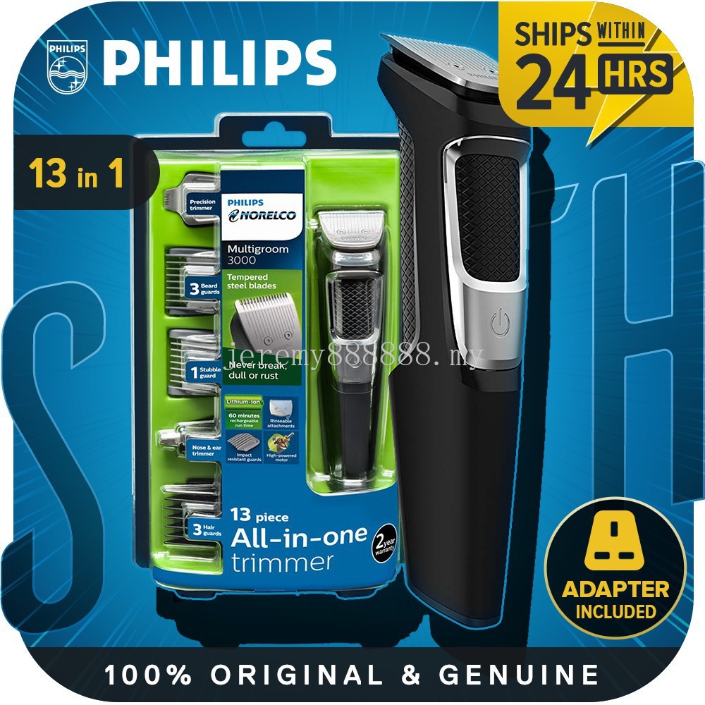 philips norelco series 3000 multigroom men's rechargeable electric trimmer