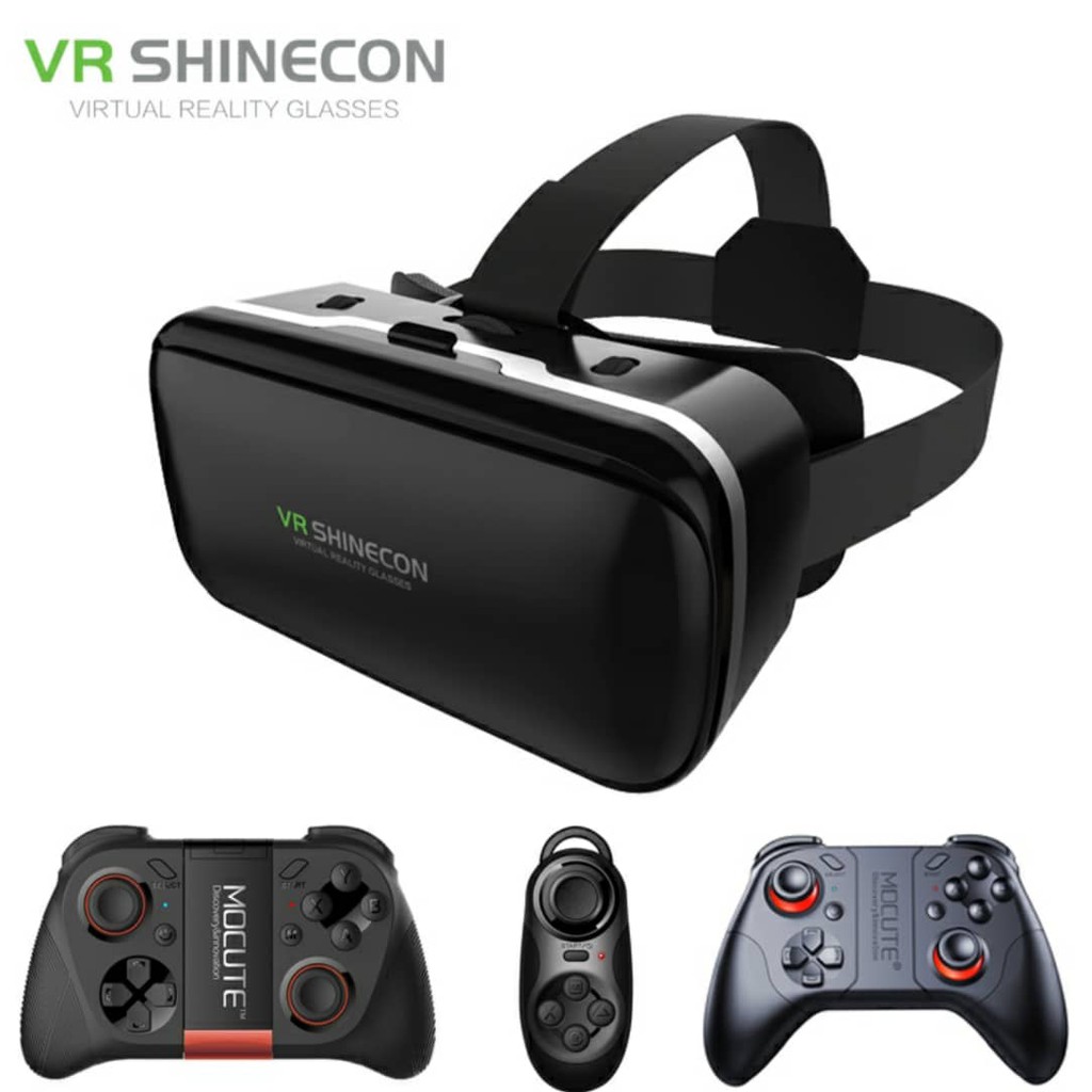 [SYAZ_SHOP PROMO] Shinecon 6.0 VR Virtual Reality 3D Glasses Headset Helmet with Gamepad Joystick