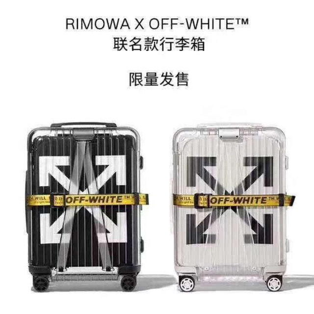 transparent luggage off white