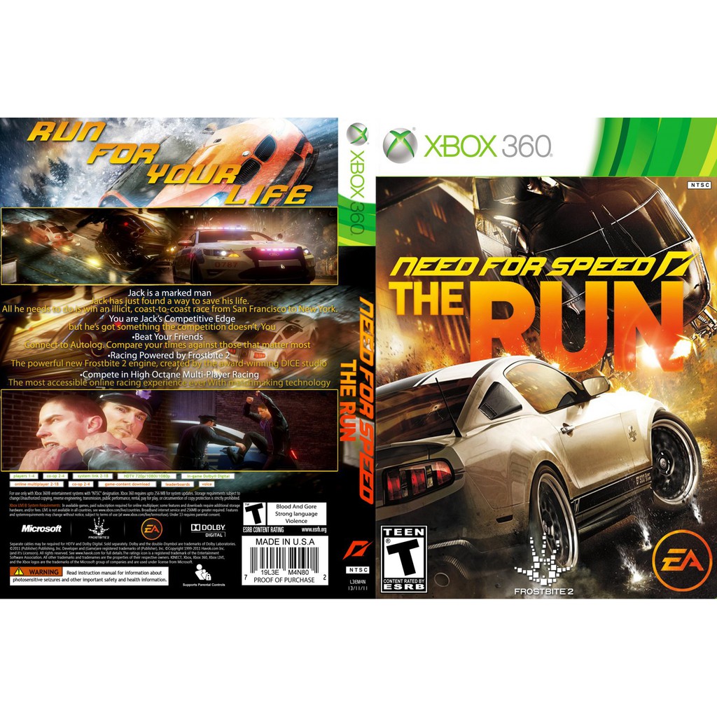 need for speed run xbox 360