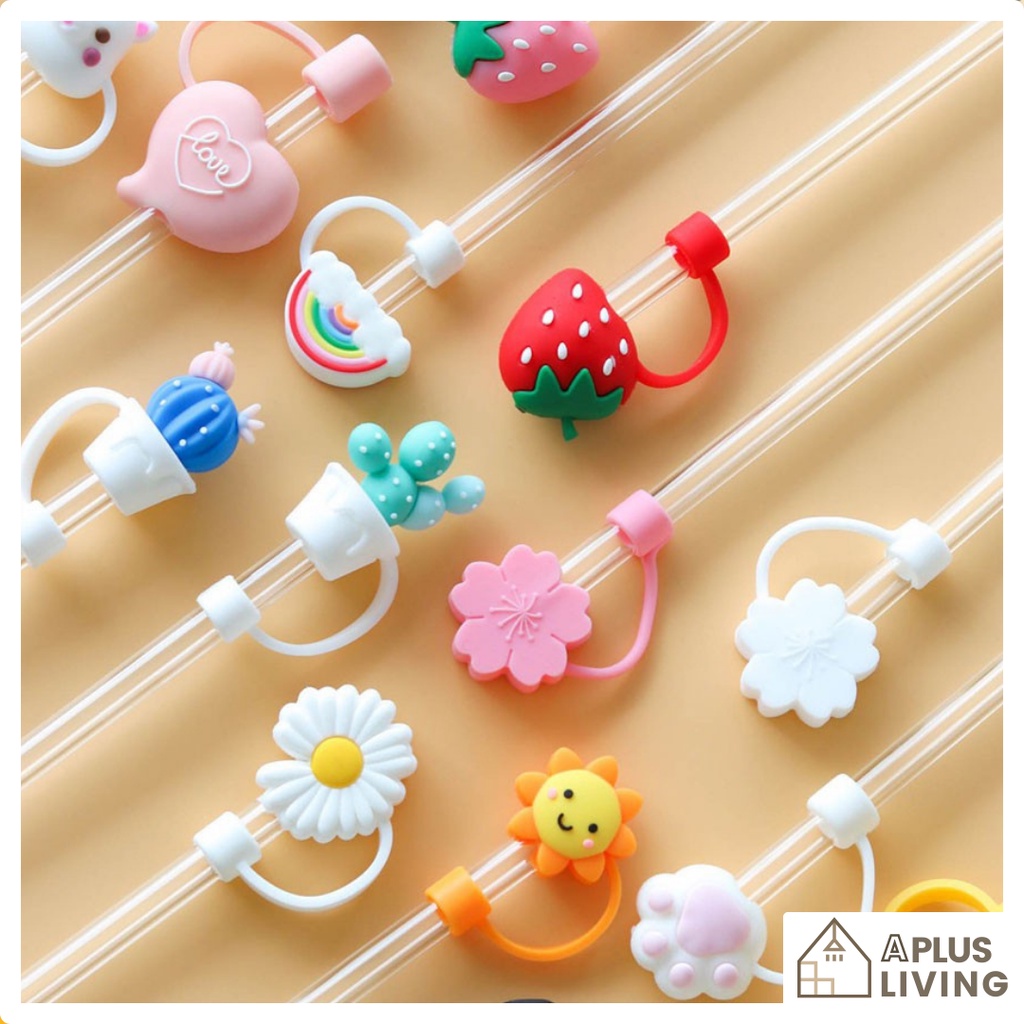 Silicone Dustproof Cap Glass Straw Cap Reusable Straw Dust Plug Accessories Straw Toppers Metal Straw Dust Cap