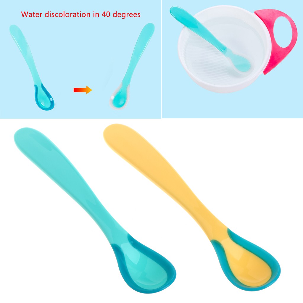 Temperature Heat Sensing Baby Spoon Safety Infant Newborn Feeding