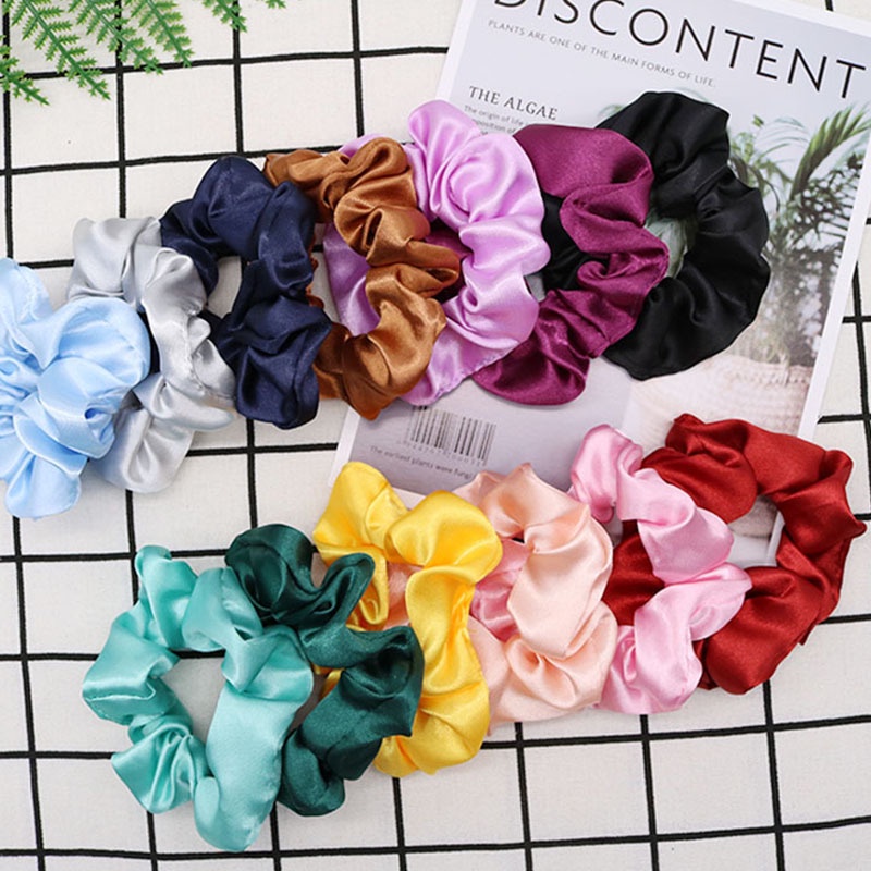 Variety Hot-Selling ins Vintage Simple Versatile French Satin Simulation Silk Scrunchy Hair Ring