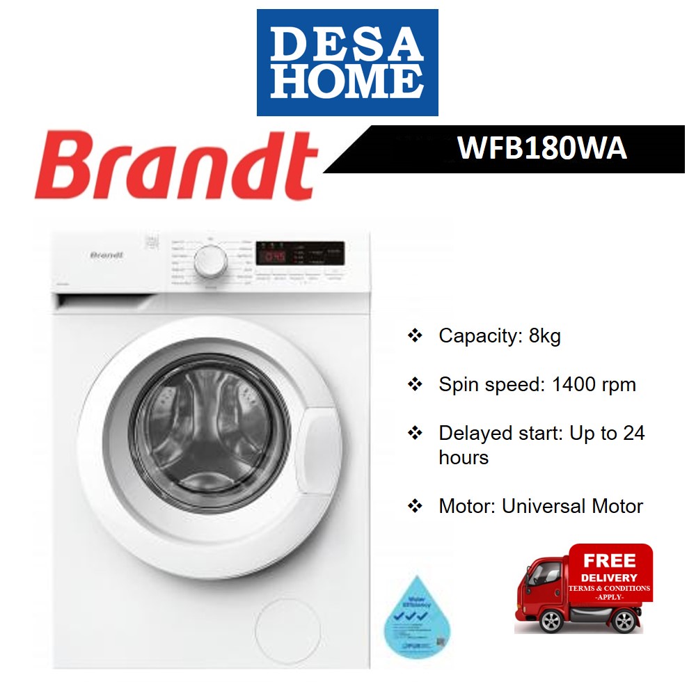 [FREE DELIVERY WITHIN KL] BRANDT WFB180WA 8KG FRONT LOAD WASHING