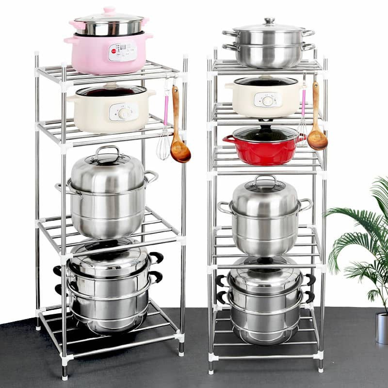 Kitchen Cooking Pot Rack Stainless Steel Kitchen Organizer Rack Pan Rak ...