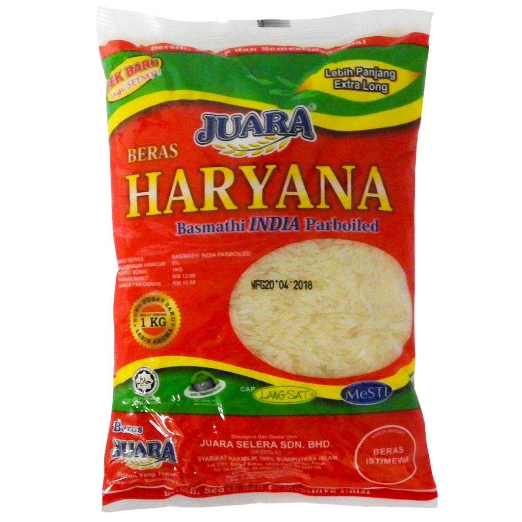 Juara Beras Basmathi India Haryana Parboiled 1kg New Pgmall