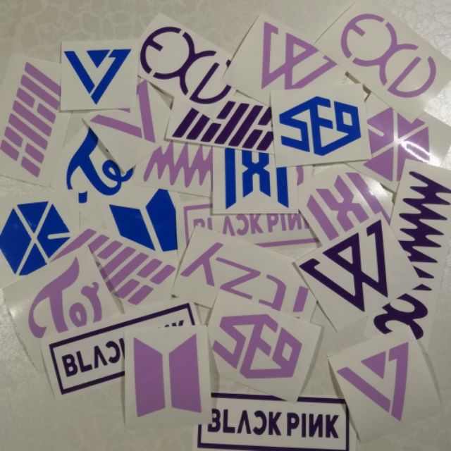 Kpop Logo Sticker Bts Exo Twice Blackpink Sf9 Mamamoo Exid Ikon Itzy Monsta X Shopee Malaysia