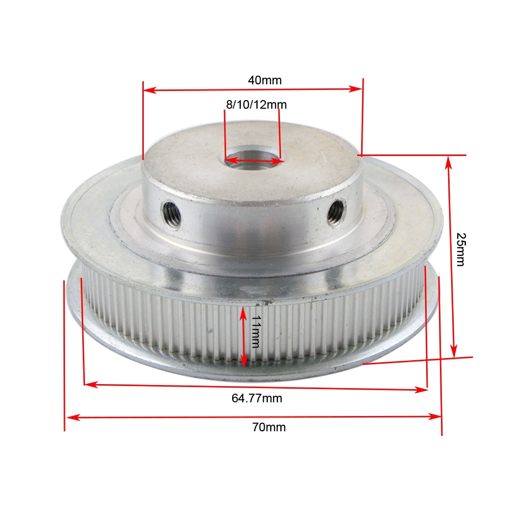 Fielect 1Pcs 3M15 Timing Pulley Gears Timing Belt Pulley Wheel for Motor Accessories Silver Tone Aluminium Alloy 