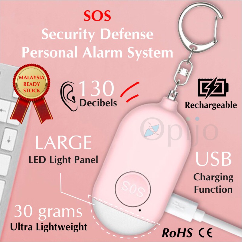 [Malaysia]SOS Security Self Defence Personal Alarm System 130dB LED