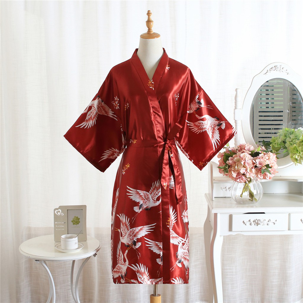 Wedding gown bridesmaid bride robe makeup robe silk nigthwear robe