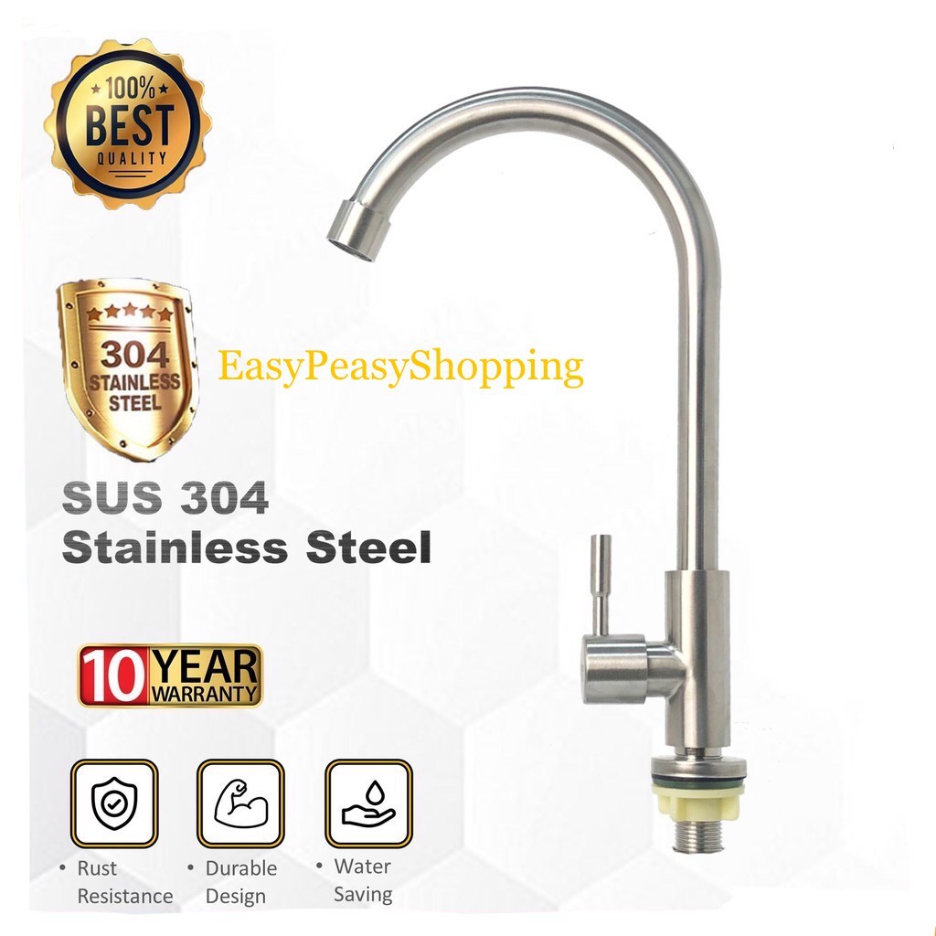 Stainless Steel Pillar Sink Tap Heavy Duty / Kepala Paip ...