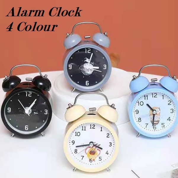 [Ready Stock] Cute Space Galaxy Twin Bell Loud Analogue Alarm Clock For