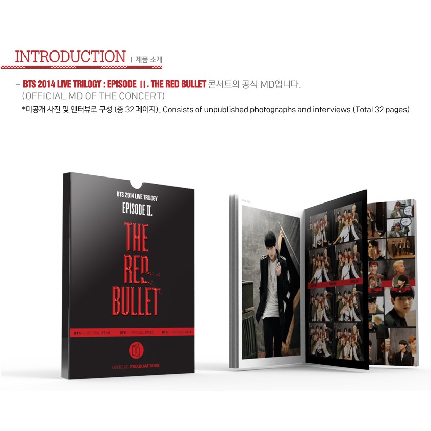 Bts 14 Live Trilogy Official Goods Red Bullet Program Book Paperback Shopee Malaysia