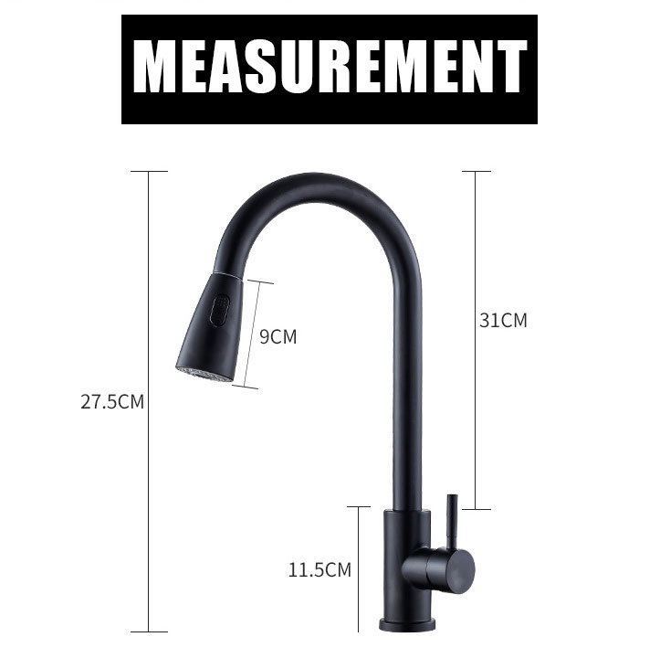 ATOCCO Kitchen Sink Pull Out Faucet Sprayer 304 Stainless Steel Black Oxide Coated 360 Degree Rotation