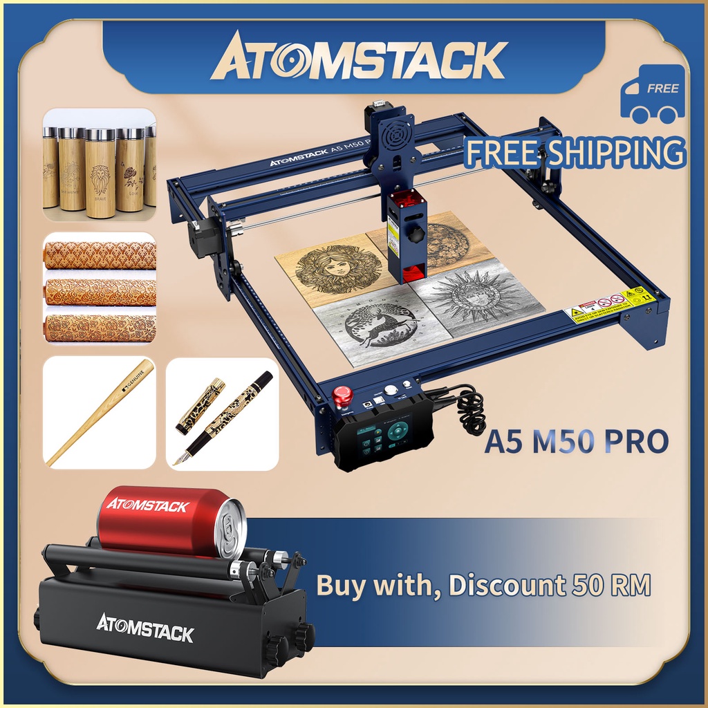 ATOMSTACK A5 M50 PRO effect laser engraving machine ultrathin laser beam shaping technology