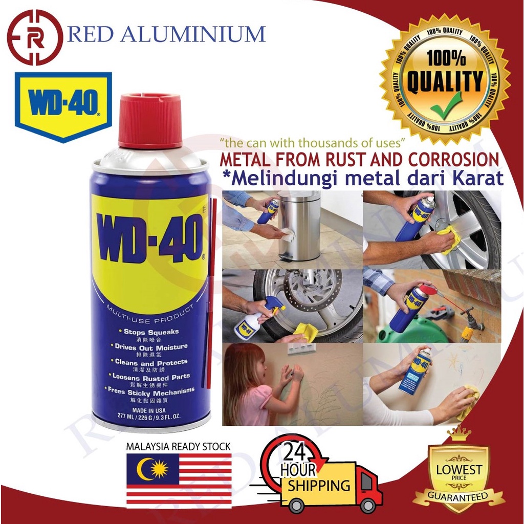 WD40 Multi Use Lubricant Spray doors windows rollers wheels Shopee