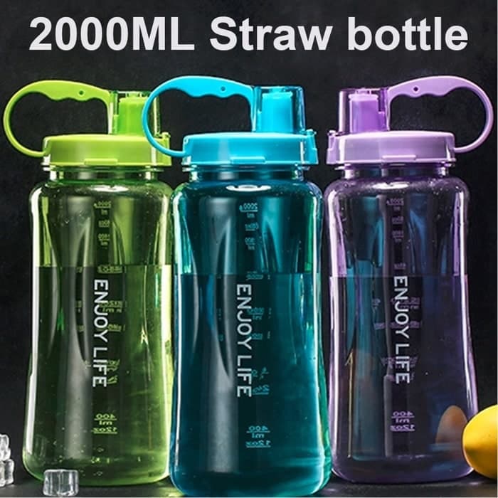 Enjoy Life 2 Liter Drinking Bottle - Straw Water Bottle 2000 ml B19-2 ...