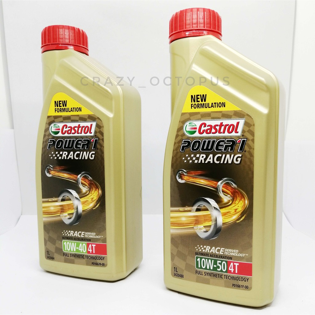 Castrol 4t Power 1 Racing Fully Synthetic 10w40 And 10w50 100 Original Minyak Enjin 10w 40 10w 50 