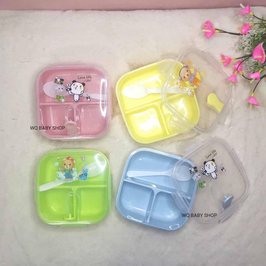 Cute Cartoon Kids Lunch Box Plastic (FREE SPOON) / Bekas Bekal Makanan ...