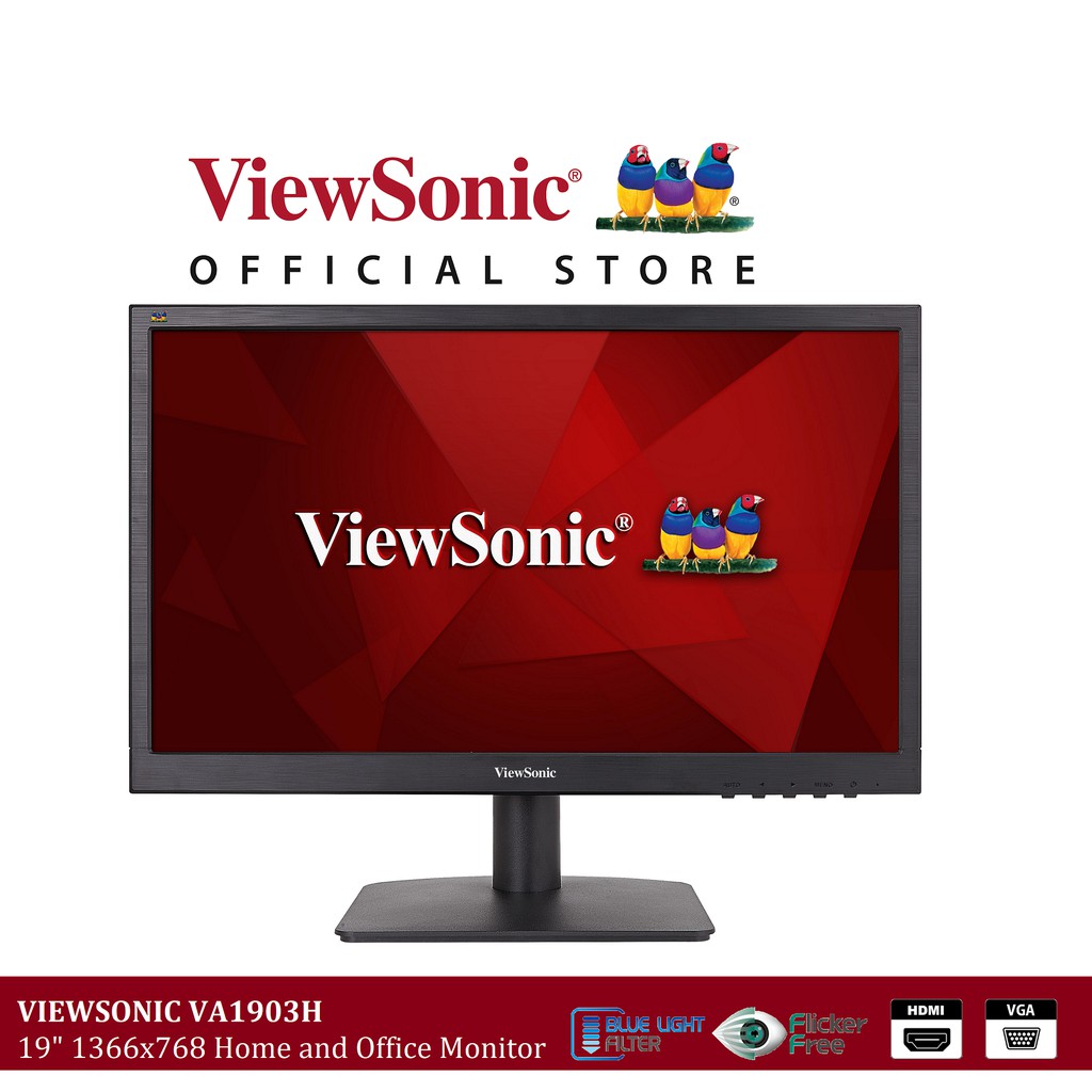 VIEWSONIC 19" VA1903H LED FLAT HD READY TN PANEL HDMI LCD MONITOR (5MS ...