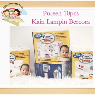 Pureen Baby Printed Napkin/ Kain Lampin Bayi (76cm x 76cm) 100% Cotton