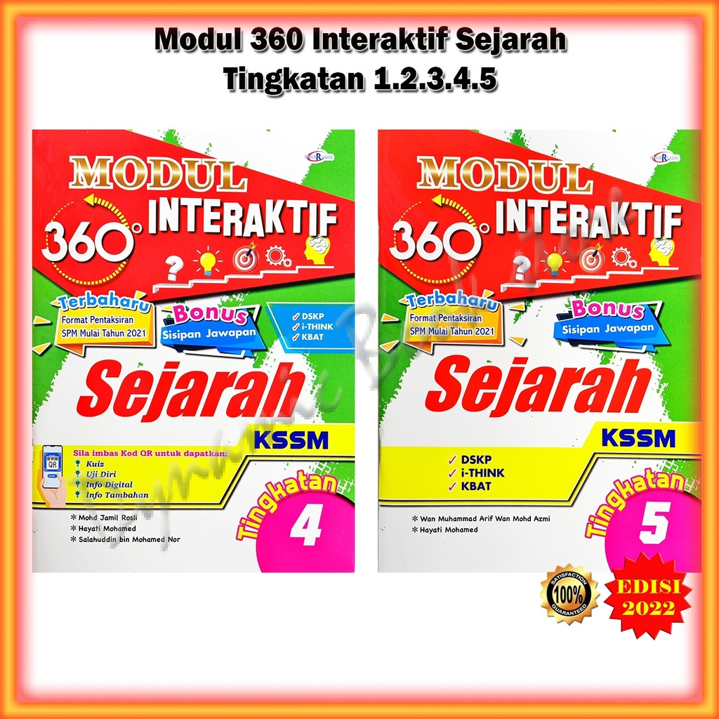 Buku Latihan Modul 360 Interaktif Sejarah Kssm Edisi 2022 Tingkatan 1 2 3 4 5 Shopee Malaysia