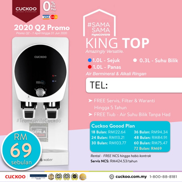 Cuckoo King Top Water Purifier Rm69 Month Shopee Malaysia