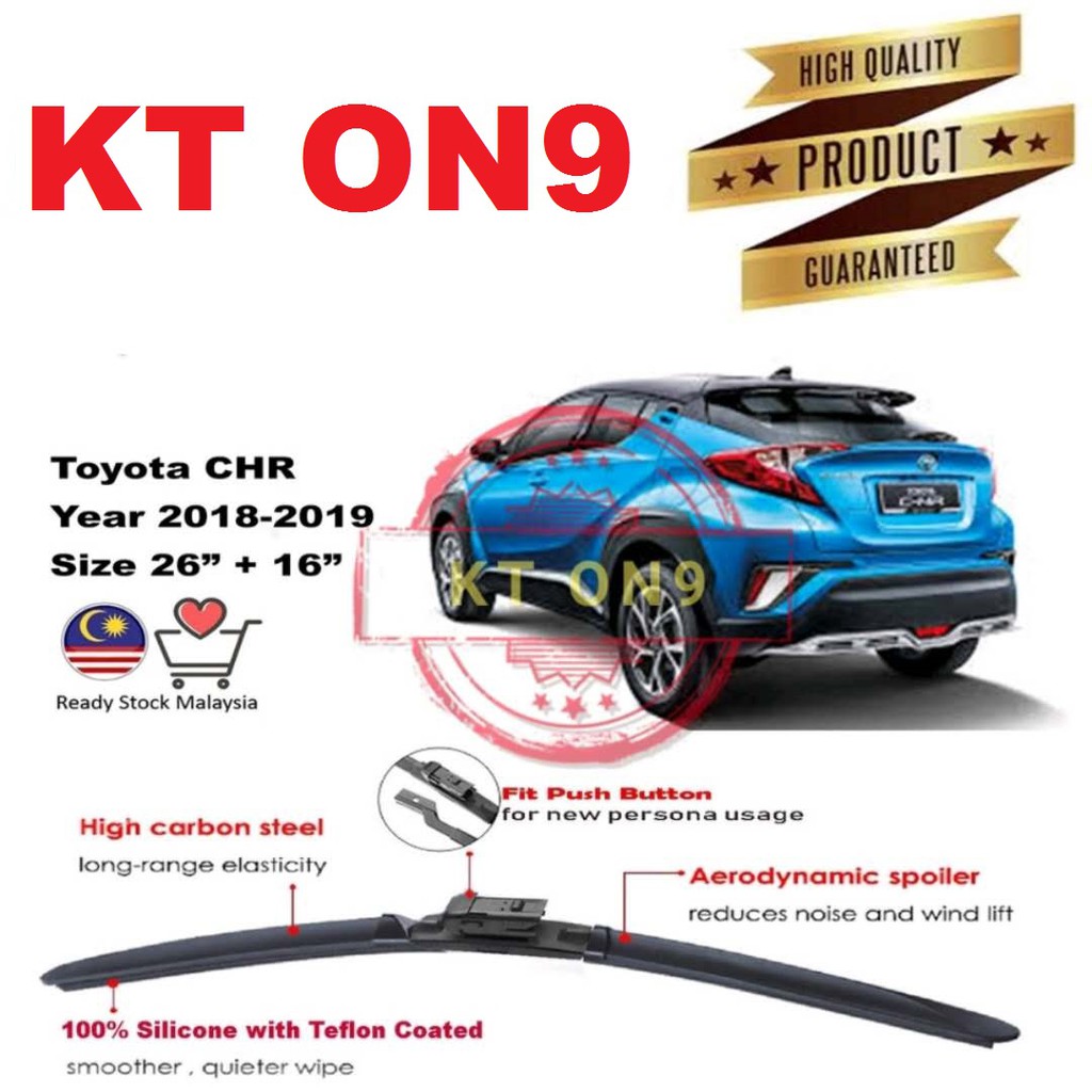 Toyota CHR OEM Solf Rubber Car Wiper Blades, Car Windshield, Year 2018