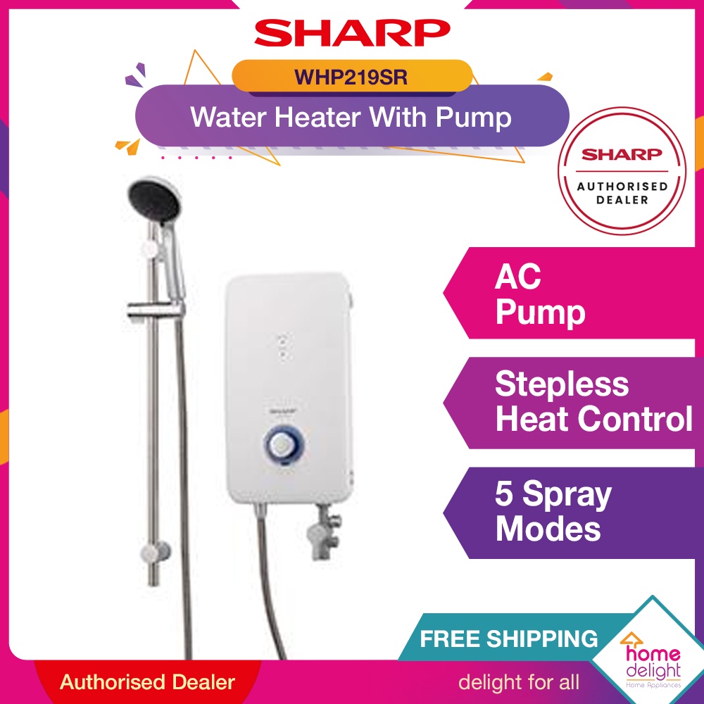 [ FREE SHIPPING ] Sharp Water Heater with Pump (White) [ WHP219SR ...