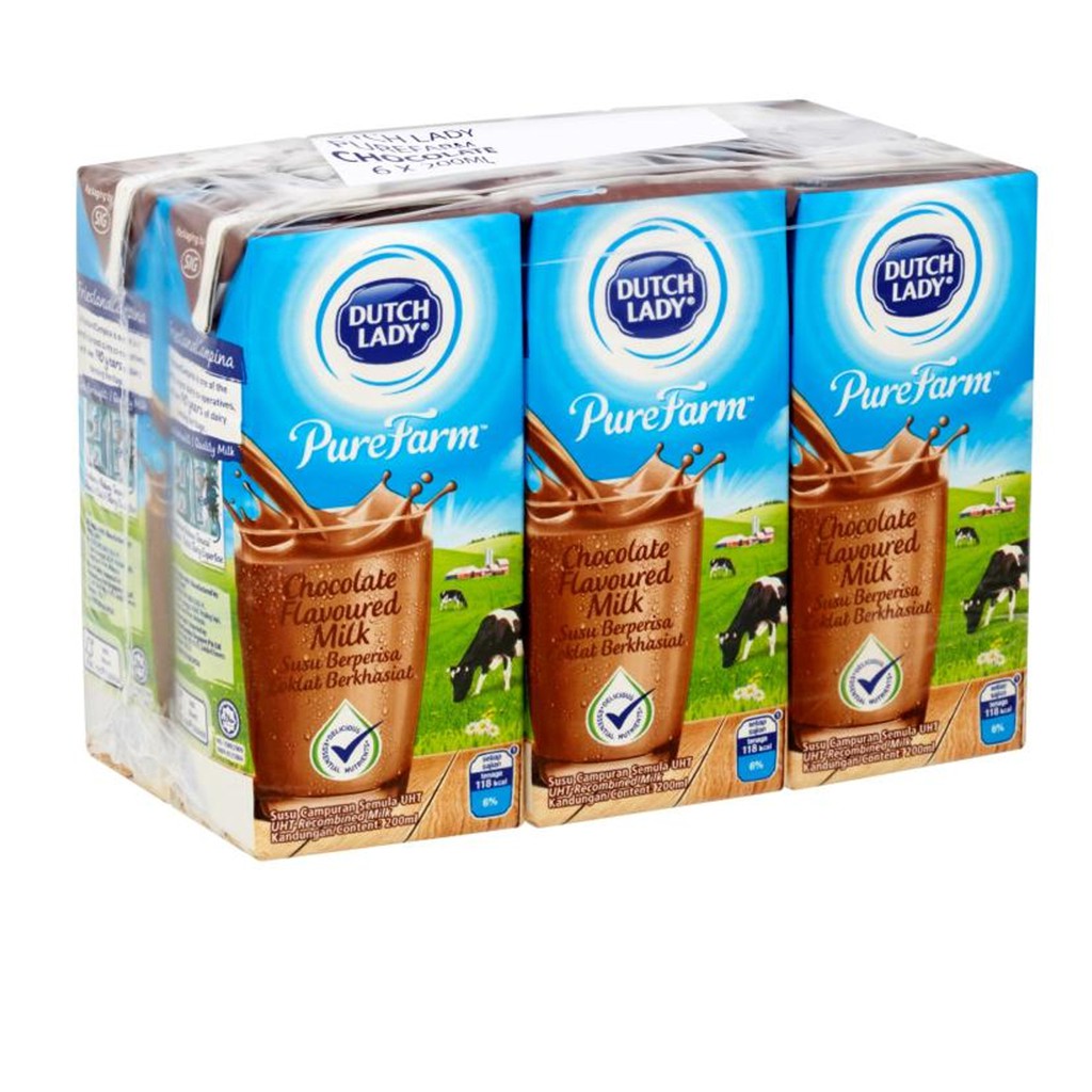  Dutch  Lady  Pure Farm Milk 6 x 200ml Shopee Malaysia