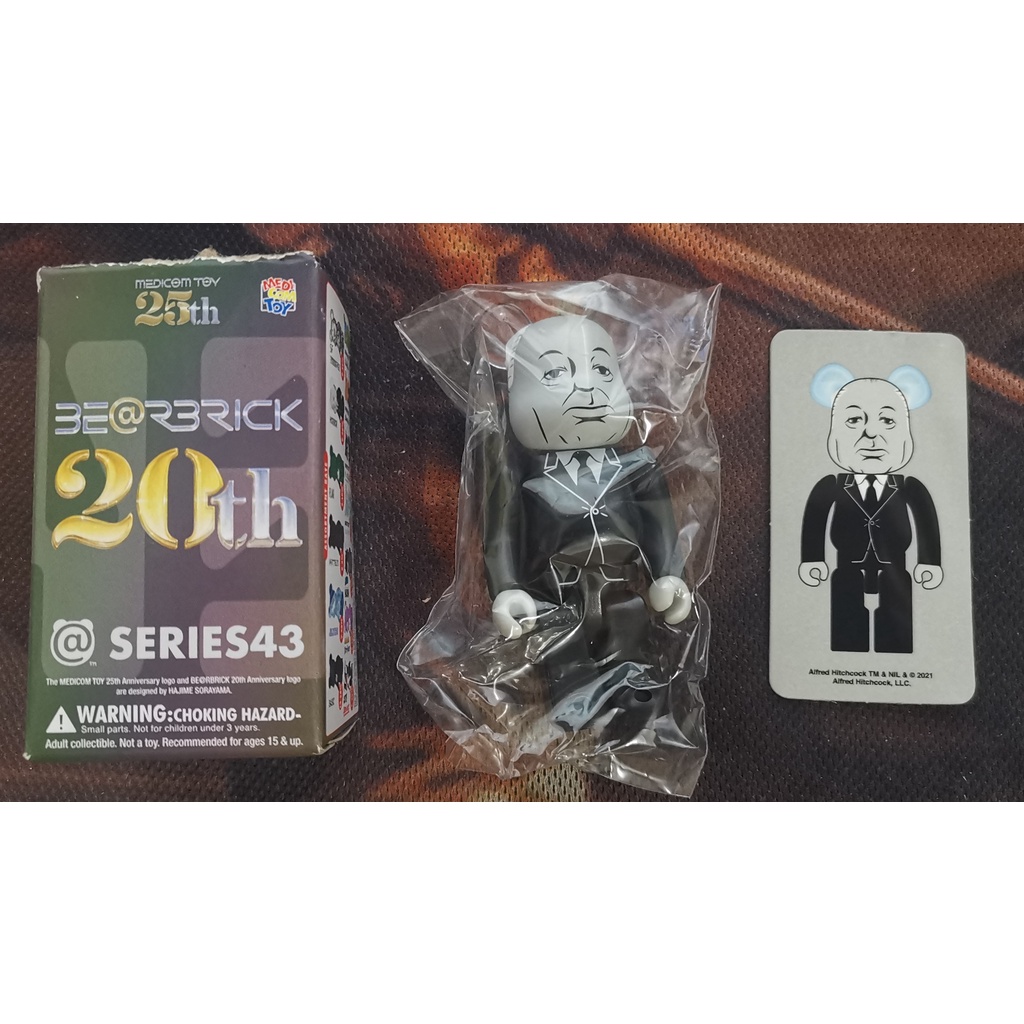 AUTHENTIC ORIGINAL MEDICOM TOY BE@RBRICK / BEARBRICK SERIES 43 - HORROR - ALFRED HITCHCOCK