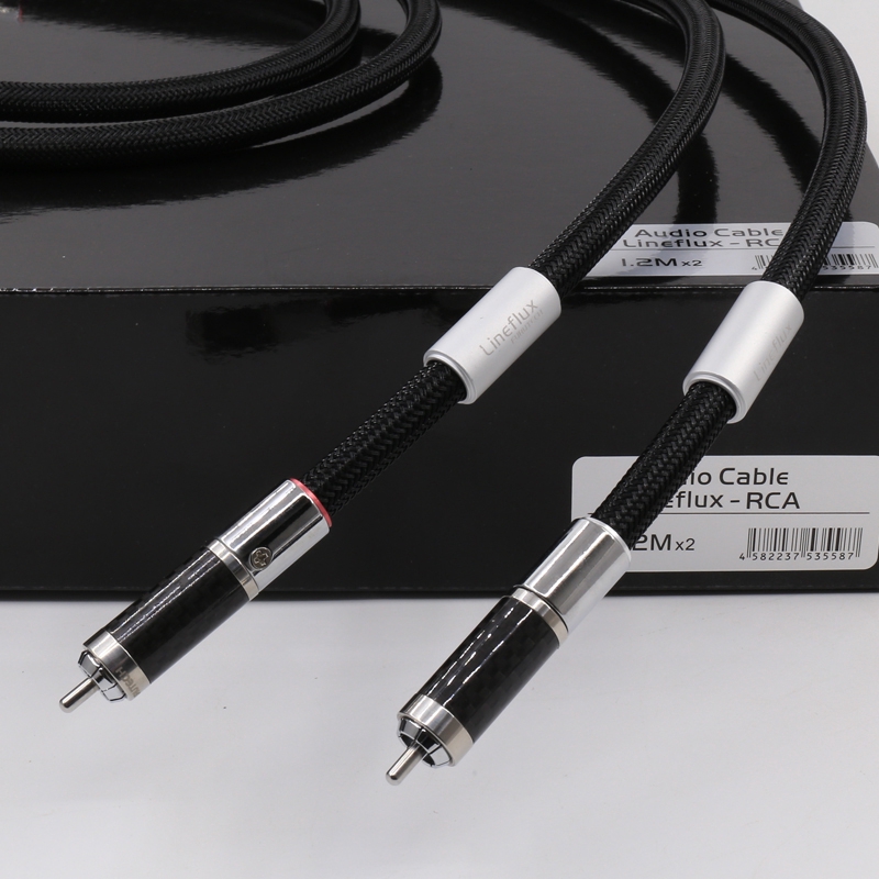 Hi-end Lineflux Flux Series audio RCA Cable with carbon fiber RCA ...