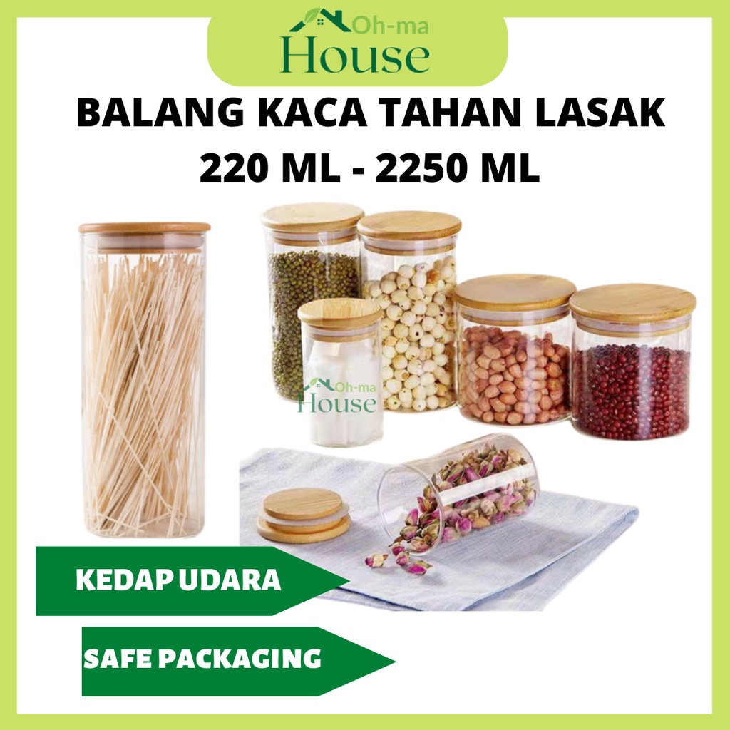 OH-MA HOUSESeasoning Bottle Glass Spice Jar Condiment Food Storage Bekas Rempah Botol Dapur Balang Kedap Udara 玻璃罐 [D05]